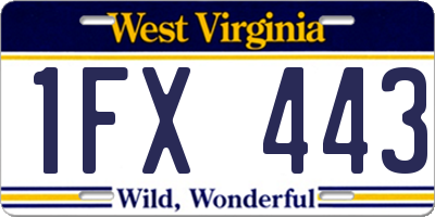 WV license plate 1FX443