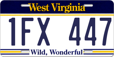 WV license plate 1FX447