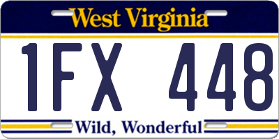 WV license plate 1FX448