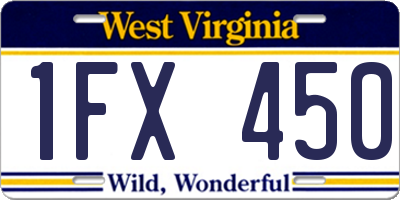 WV license plate 1FX450