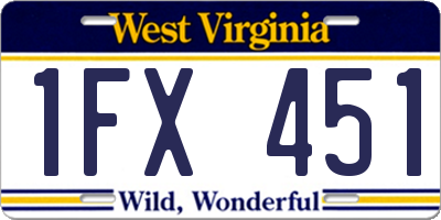WV license plate 1FX451