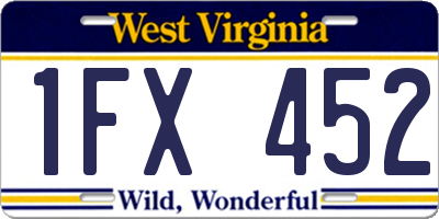 WV license plate 1FX452