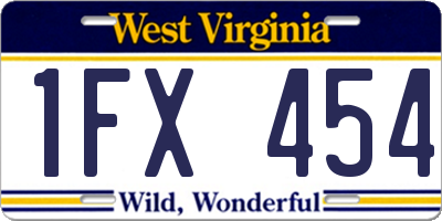 WV license plate 1FX454