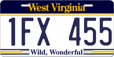 WV license plate 1FX455