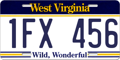 WV license plate 1FX456
