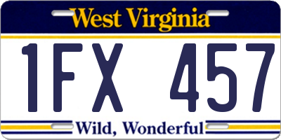 WV license plate 1FX457