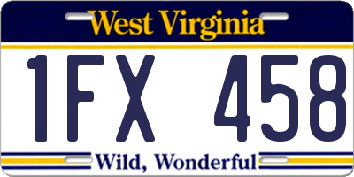 WV license plate 1FX458