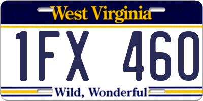 WV license plate 1FX460