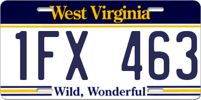 WV license plate 1FX463