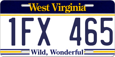 WV license plate 1FX465