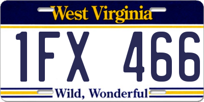 WV license plate 1FX466