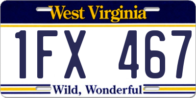 WV license plate 1FX467