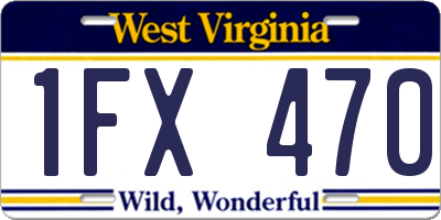 WV license plate 1FX470