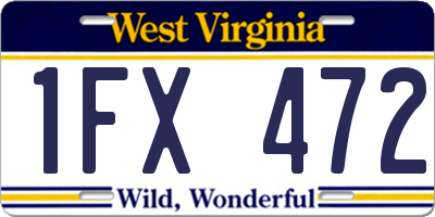 WV license plate 1FX472