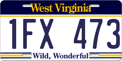 WV license plate 1FX473