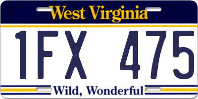 WV license plate 1FX475