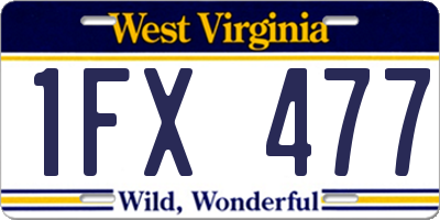 WV license plate 1FX477