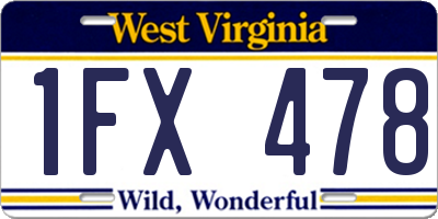 WV license plate 1FX478