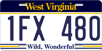 WV license plate 1FX480