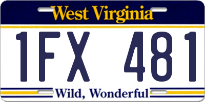 WV license plate 1FX481