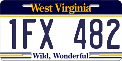 WV license plate 1FX482