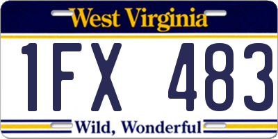 WV license plate 1FX483