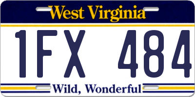WV license plate 1FX484