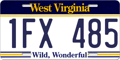 WV license plate 1FX485