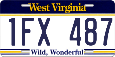 WV license plate 1FX487