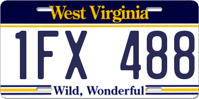 WV license plate 1FX488
