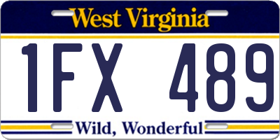 WV license plate 1FX489