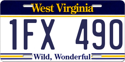 WV license plate 1FX490