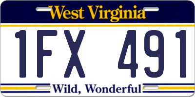 WV license plate 1FX491