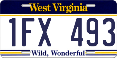 WV license plate 1FX493