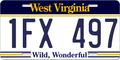 WV license plate 1FX497