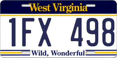 WV license plate 1FX498