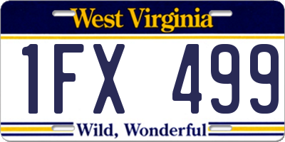 WV license plate 1FX499