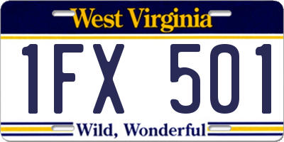 WV license plate 1FX501