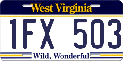 WV license plate 1FX503