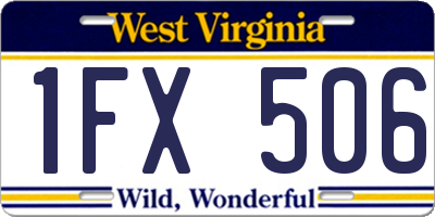 WV license plate 1FX506