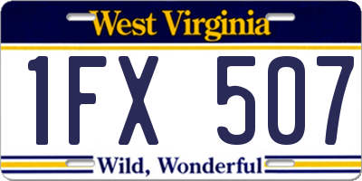 WV license plate 1FX507