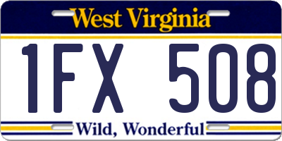 WV license plate 1FX508