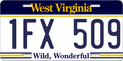 WV license plate 1FX509