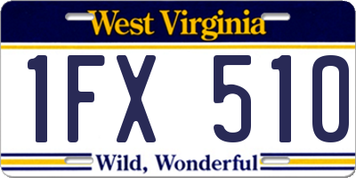 WV license plate 1FX510