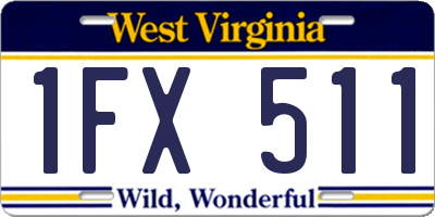 WV license plate 1FX511