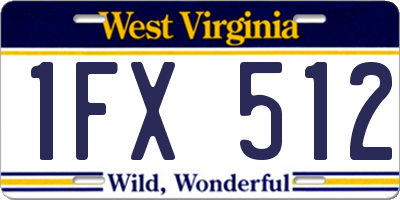 WV license plate 1FX512