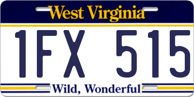 WV license plate 1FX515