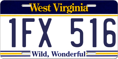 WV license plate 1FX516