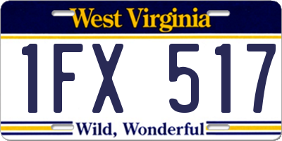 WV license plate 1FX517