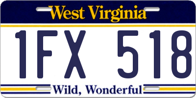 WV license plate 1FX518